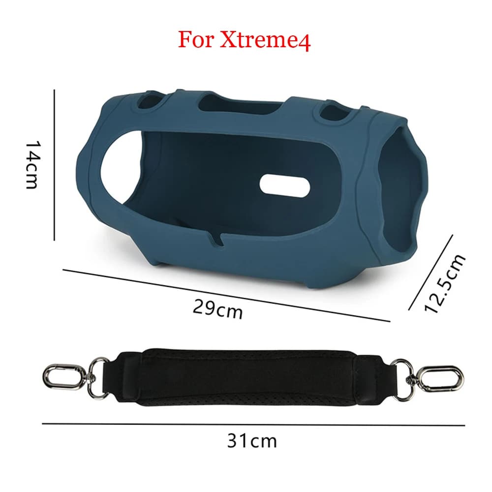 Custodia protettiva in silicone per altoparlante compatibile con Bluetooth + set di custodie protettive morbide con tracolla ispessita per altoparlante JBL Xtreme4