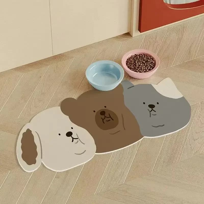 Tappetino Antiscivolo e Antispruzzo VIKAMA per Animali Domestici, Vassoio Assorbente ad Asciugatura Rapida per Ciotole di Cibo e Acqua per Cani e Gatti