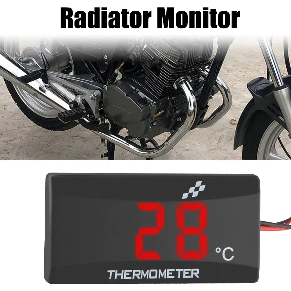 Termometro per moto con serbatoio dell'acqua Termometro per moto Senso Retrofit 0~120 ° C Monitor Rosso Blu Indicatore Avvertimento 12V