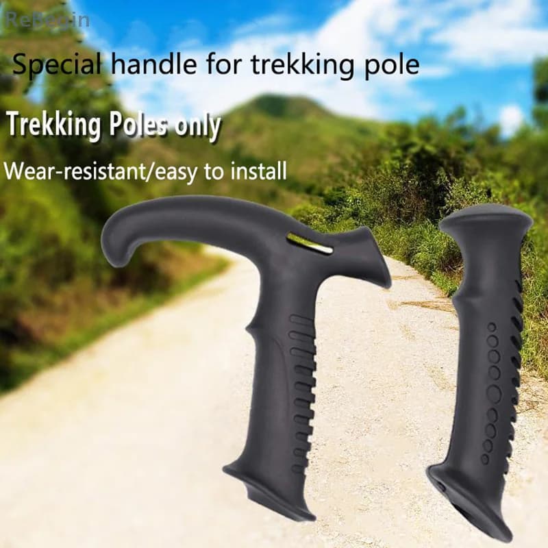 2Pcs Monopod Handle Adapter T-handle/Straight Walking Stick Cane Converter Trekking Pole Handle Grip For Hiking Climbing