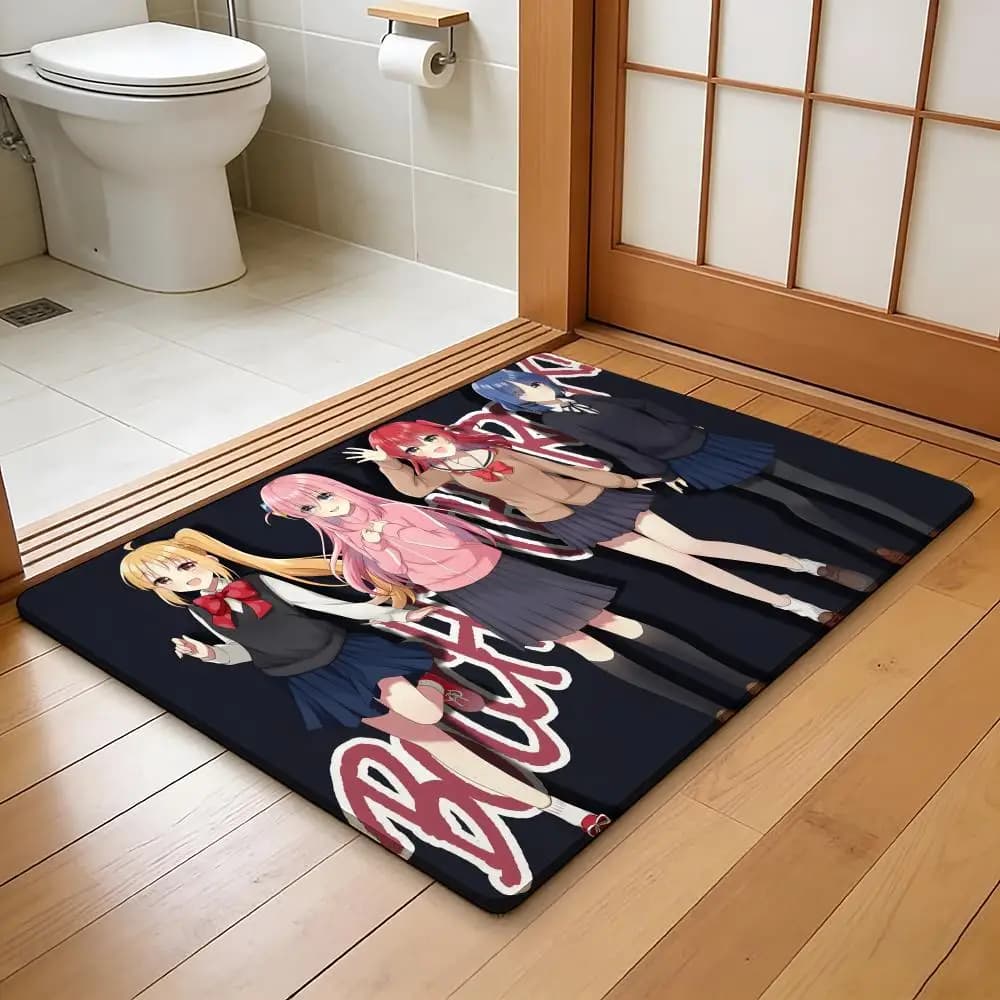 ANIME B-BOCCHI THE ROCK Absorbent floor mat, entrance slip carpet, for bathrooms, toilets and toilets