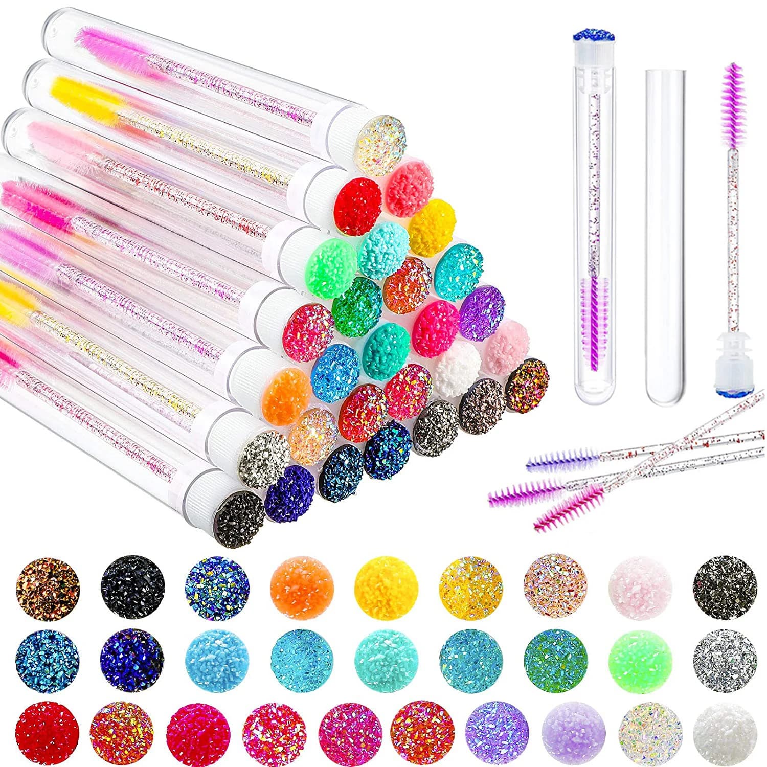 50/100pcs Reusable Eyebrow Brush Tube for Extension of Use Eyelashes And Throw Mascara Sticks Eyebrow Brush Applicator Brushes for Eyelashes