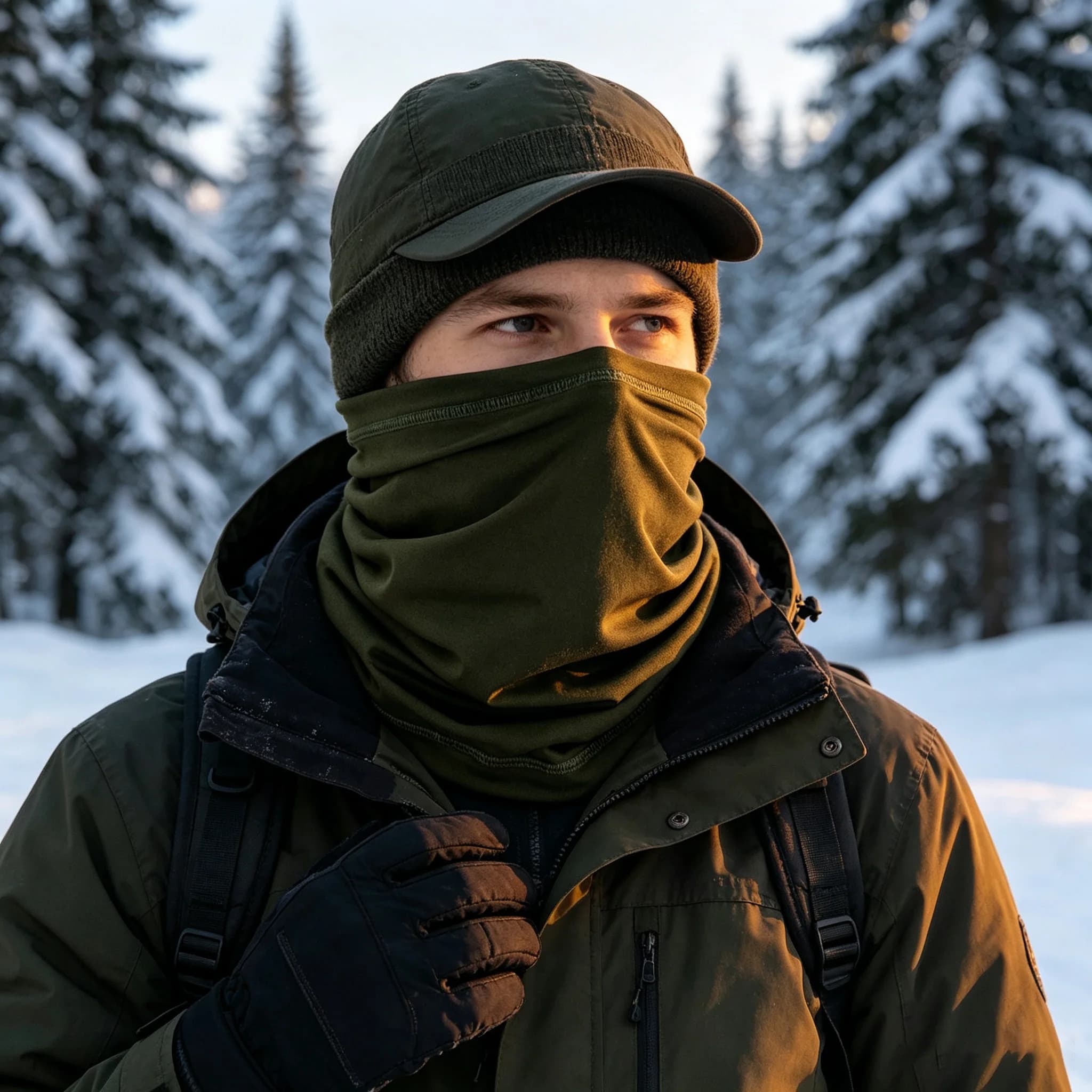 3-in-1 Neck Gaiter Face Mask, Breathable Dustproof Headband Scarf for Cycling Motorcycle Skiing, Adjustable Outdoor Sports