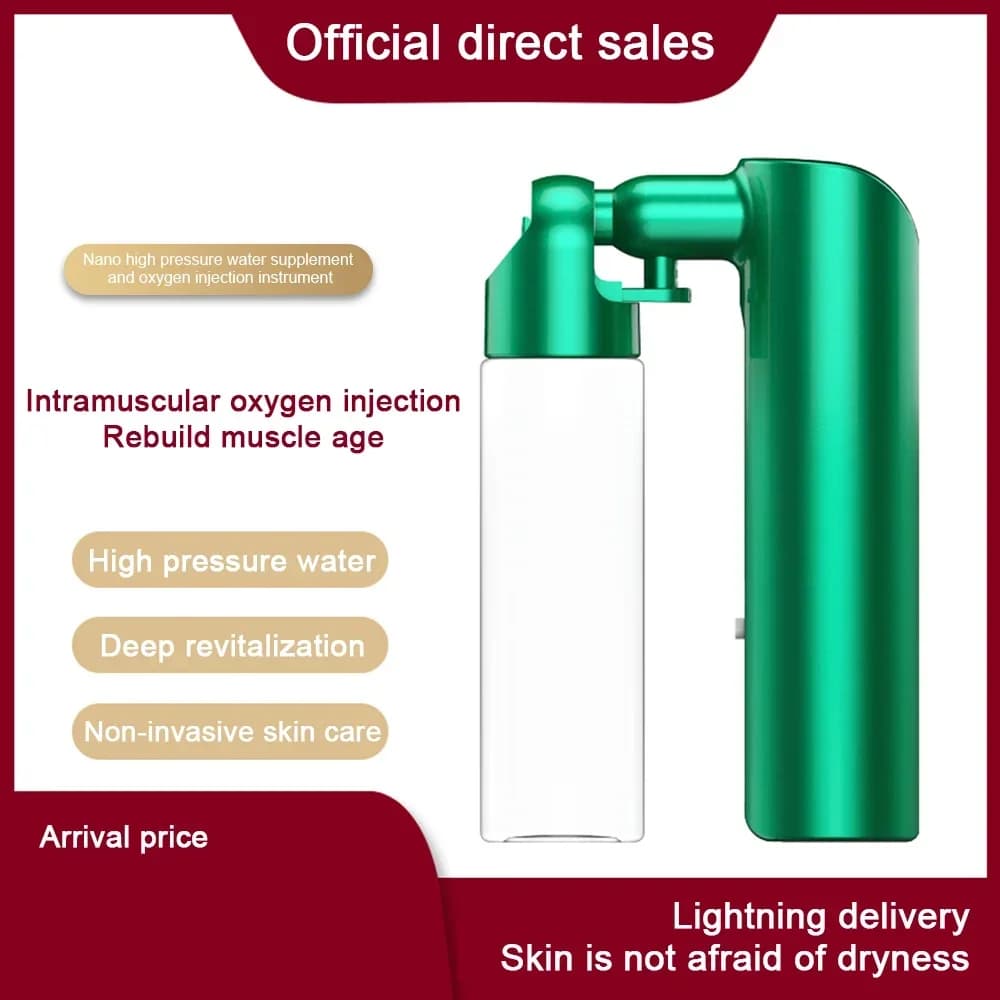 80Ml Water Gun Portable Pressure Nano Spray Face Steamer Oxygen Injection Instrument Spray Gun with Compressor Beauty Skin Care