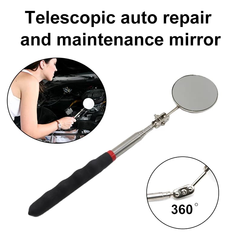 Specchio pieghevole di rilevamento a 360° da 50 mm ° Specchio di ispezione telescopico universale con riflettore rotante per riparazioni auto
