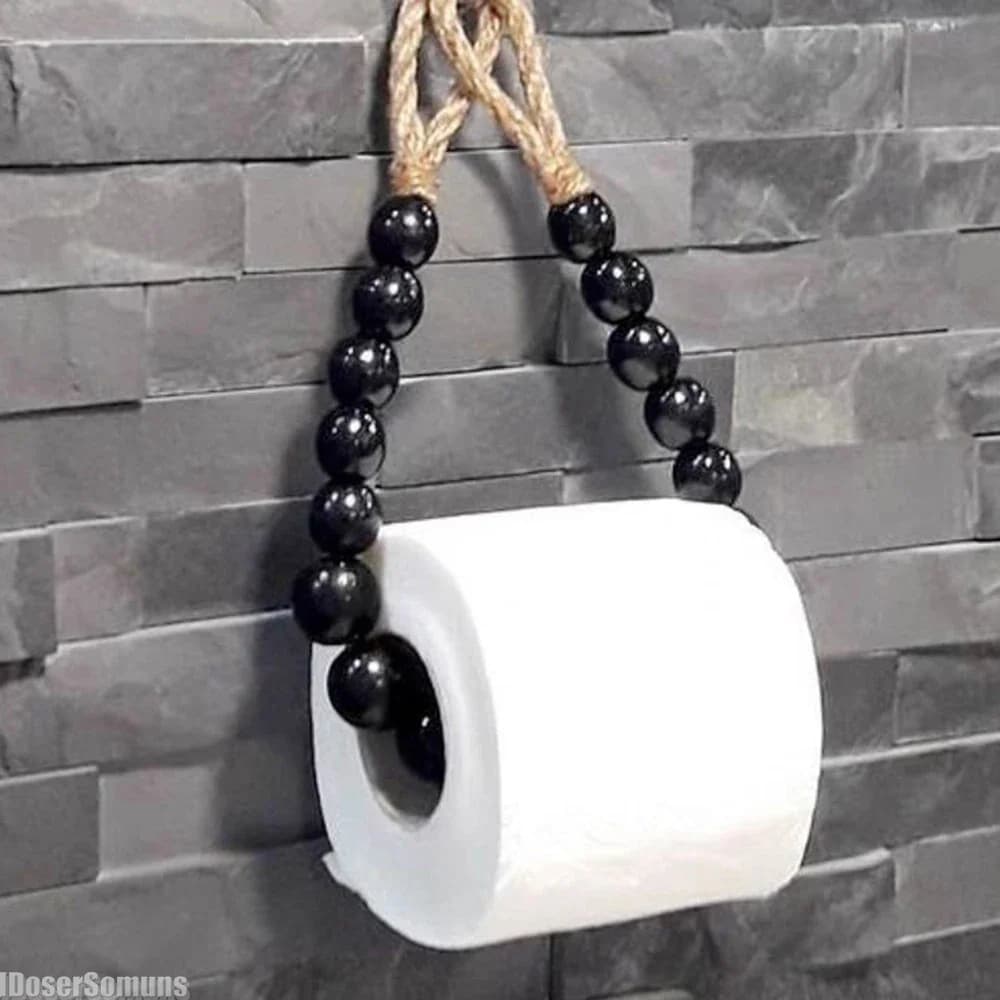Porta fazzoletti con perline sospese in legno massello acrilico Porta carta igienica Scatola di carta multifunzionale Accessori per la decorazione della casa