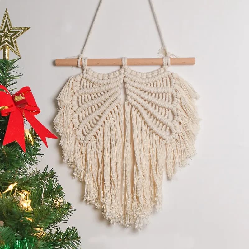 1PC Handwoven Angel Wings Tapestry Creative Wall Art Scandinavian Style Home Decor Hanging Piece Cotton Wing Decoration Ornament