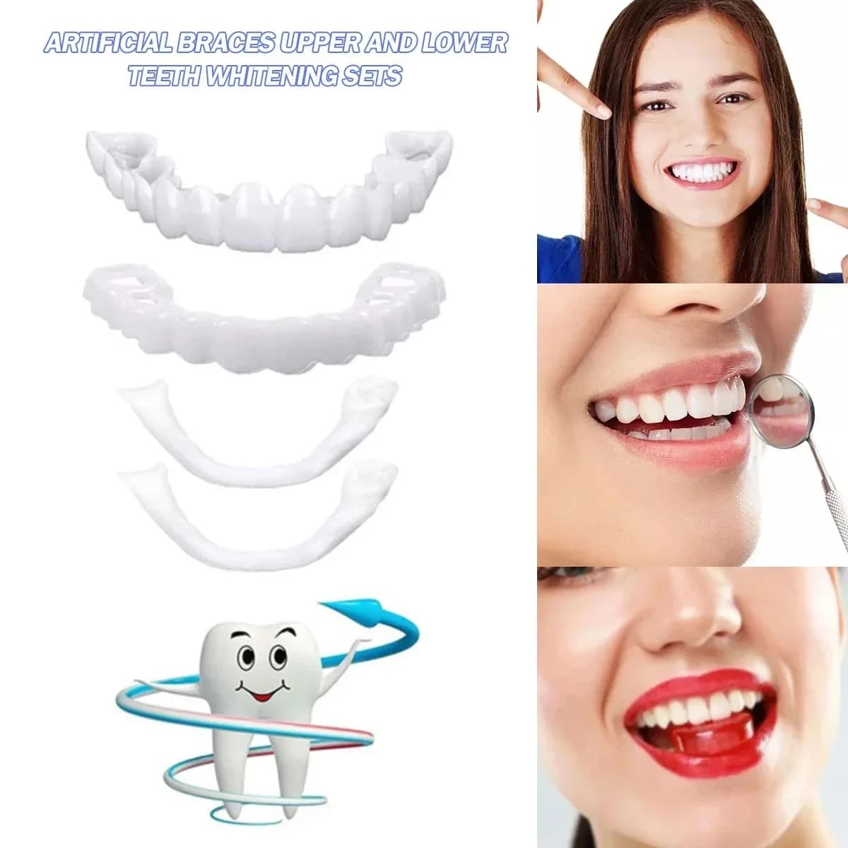 Whitening Dentali Faces, Protected, Orthodontic Apparatus, Temporary Covers for Fin teeth, Perfect smile, Comfortable fit, Protected kit
