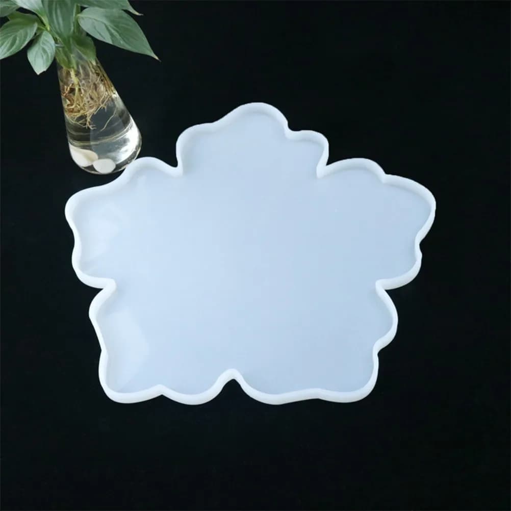 1Pcs Flexible Heat-Resistant Silicone DIY Mold Flower Pattern for Epoxy Resin Coasters Base Cup Bottom Mirror Surface Pendant