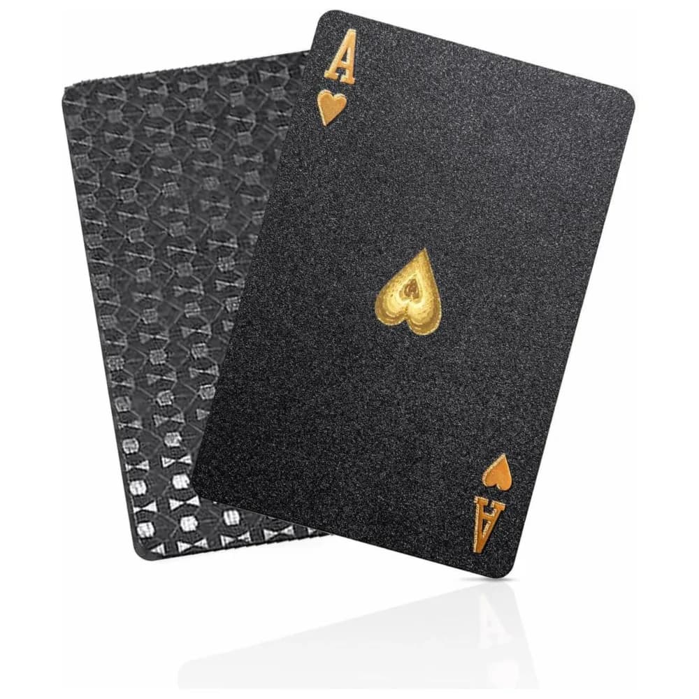 Waterproof Black Game Cards in Plastic, Poker Card Set, Multipurpose Gift for Party, Camping, Table Games, Family Fun