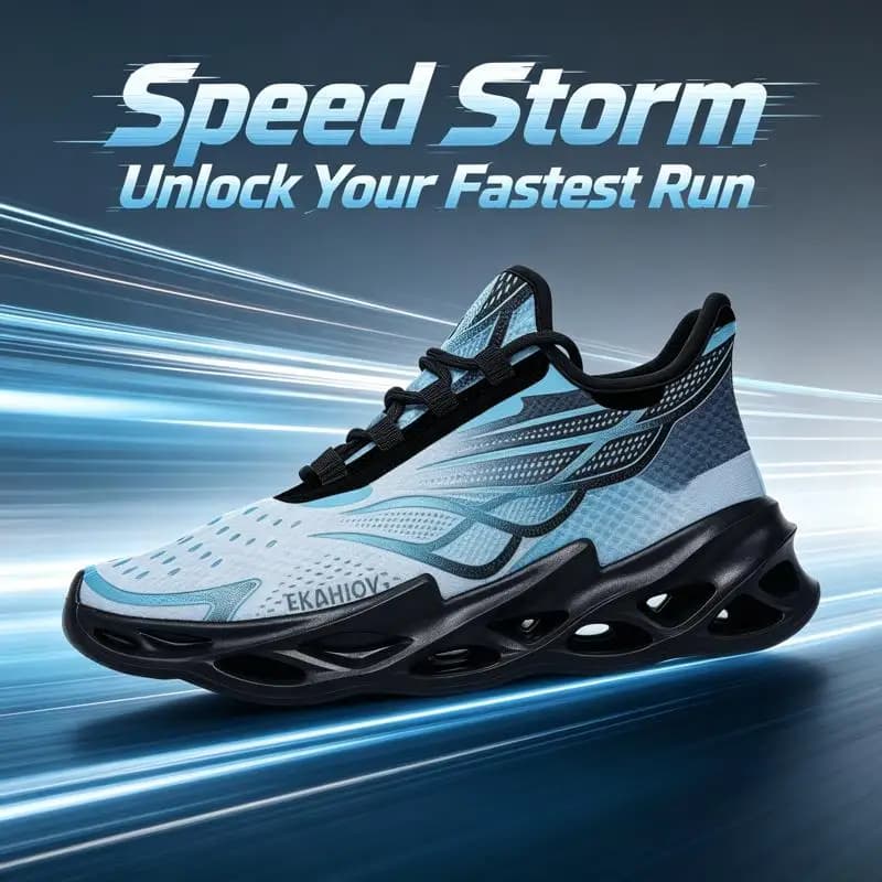 Women's Sneakers Men's road running shoes，Printed multi-size running shoes，Fashion - Forward white、Light blue and black - Shadin