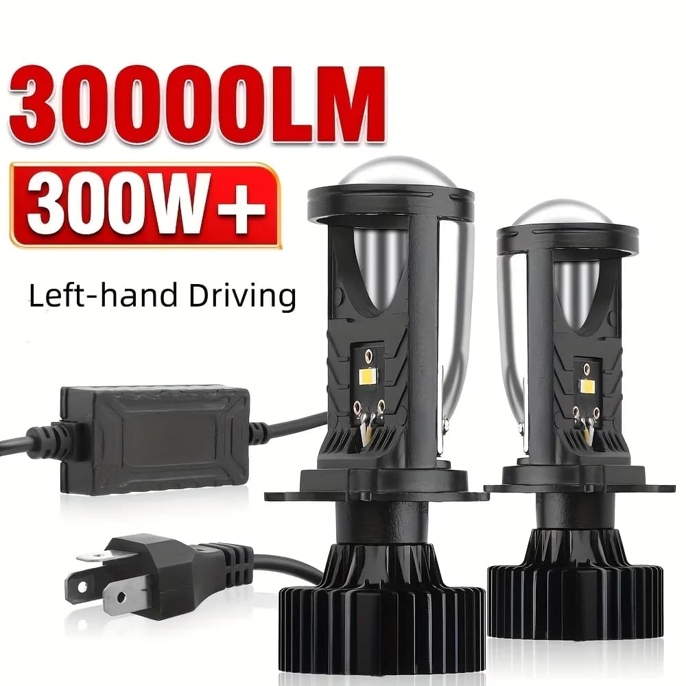 1PC/2PCS12V 24V Universal H4 Mini Projector Lens Bulbs Hi-Lo Beam Clear Cutting Line Auto Motorbike Headlamp No Built-in Batter