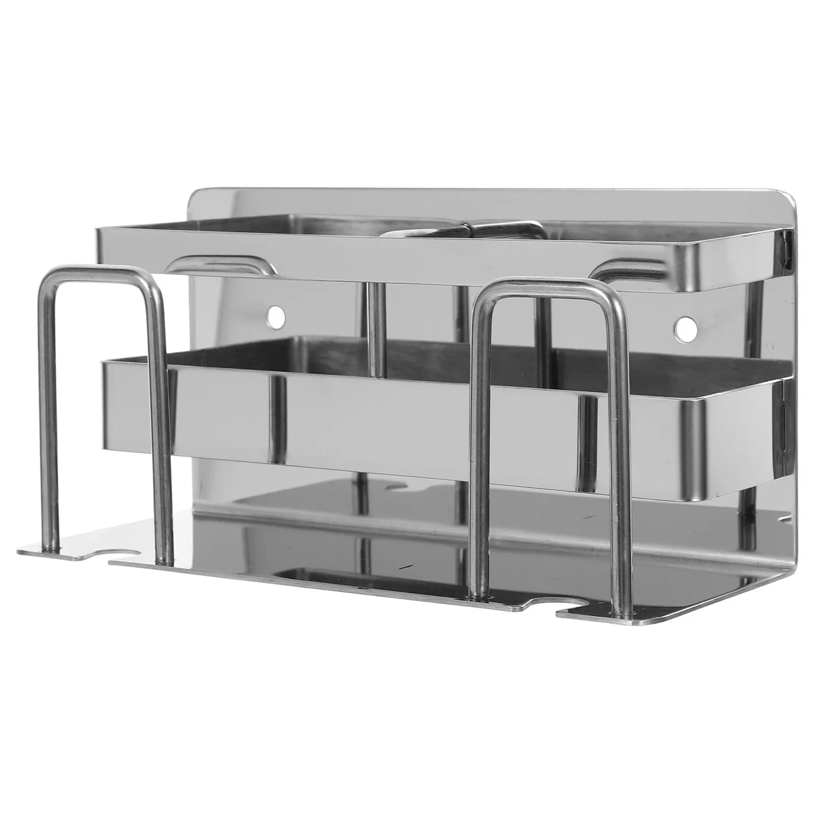 Portaspazzolino in Acciaio Inox da Parete, Organizzatore per Bagno Senza Foratura, per Conservare Spazzolini, Dentifricio e Rasoi