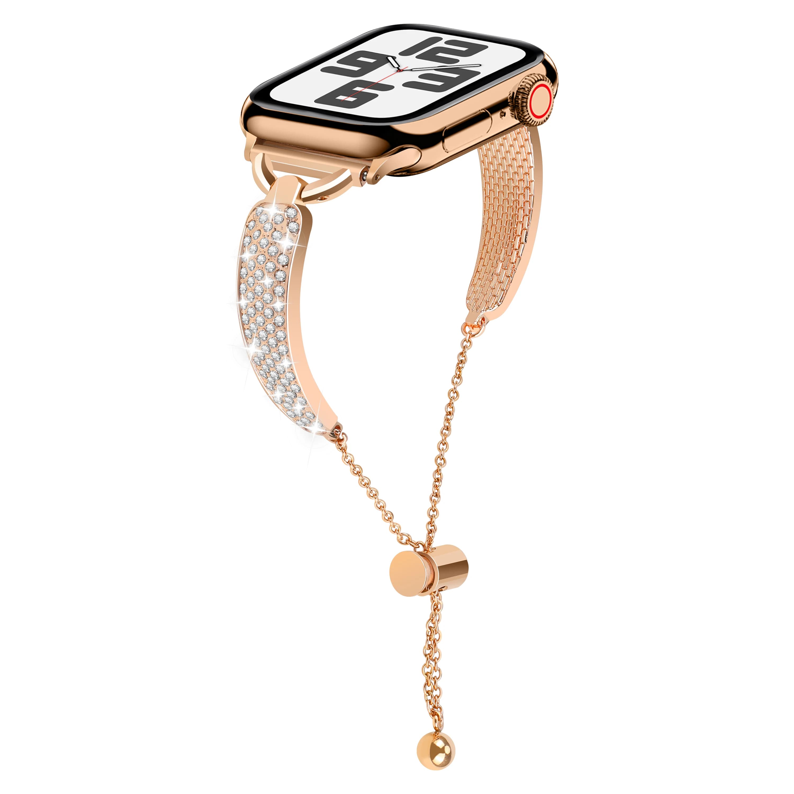 Cinturino Bling compatibile con cinturino Apple Watch 42mm 49mm, bracciale in metallo elegante da donna con strass per serie iWatch muslimah