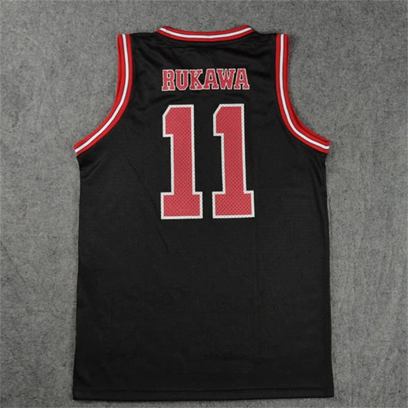 Maglia da basket Rukawa Anime Nera della squadra Shohoku 1-15 Sakuragi Hanamichi - Top, Maglietta, Abbigliamento Sportivo, Uniforme, Costume Cosplay
