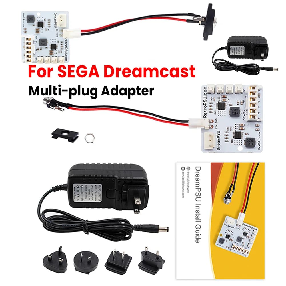 Scheda di alimentazione Rev2.0 Dream PSU 12V + adattatore per presa di alimentazione per console di gioco SEGA DreamCast, parti di ricambio per Dream PSU