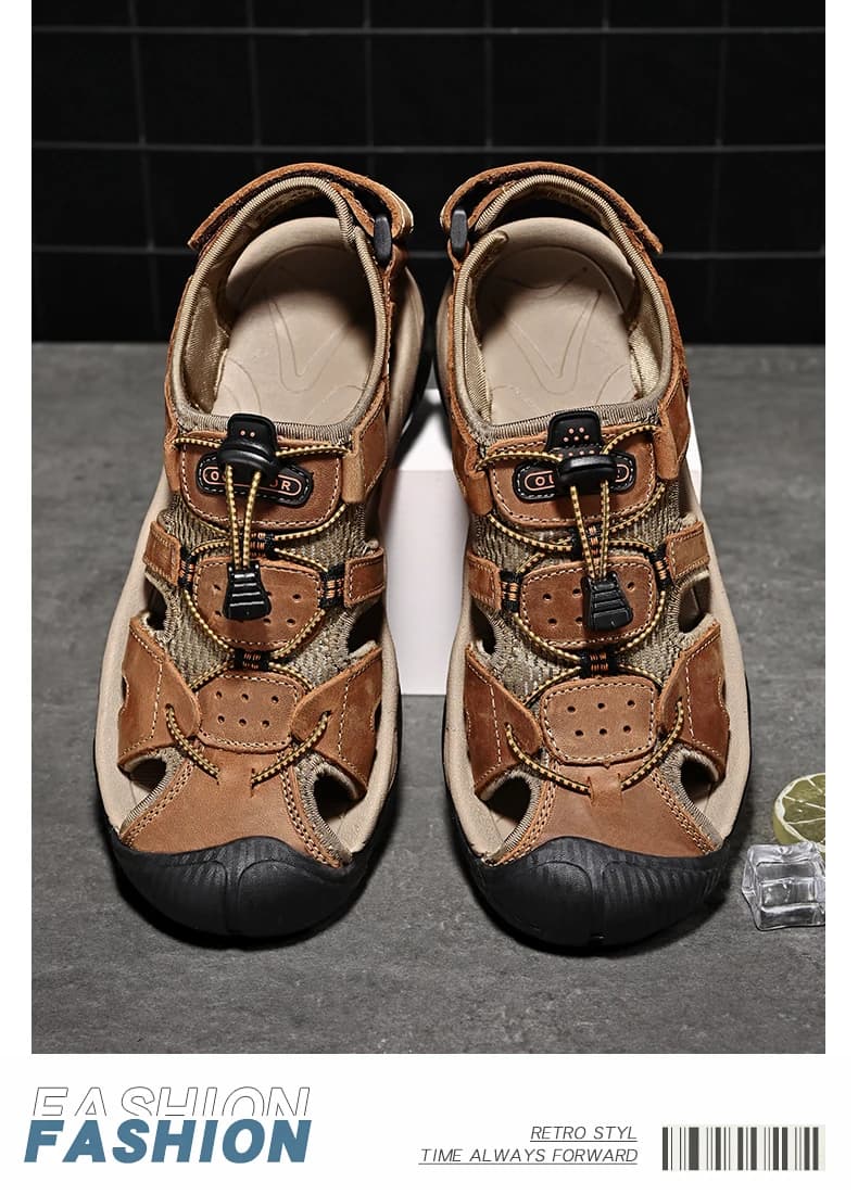 Scarpe da trekking alla moda per esterni Sneakers antiscivolo leggere e traspiranti 38-48 Sandali da uomo estivi Classici in vera pelle