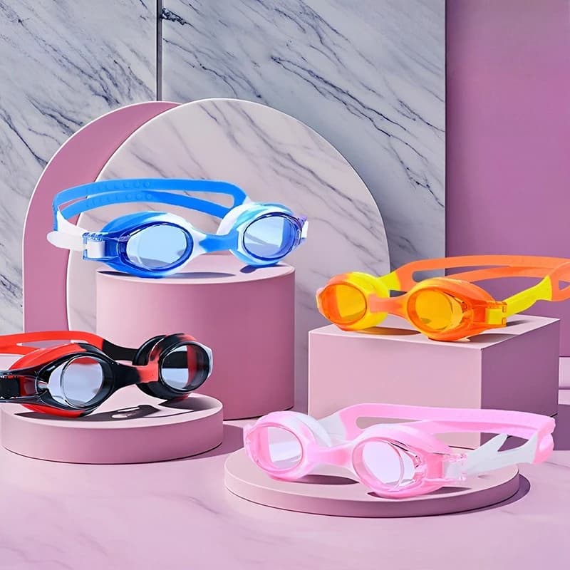 Occhialini da nuoto per bambini ad alta definizione, impermeabili e antiappannamento, con montatura piccola che non soffoca la testa