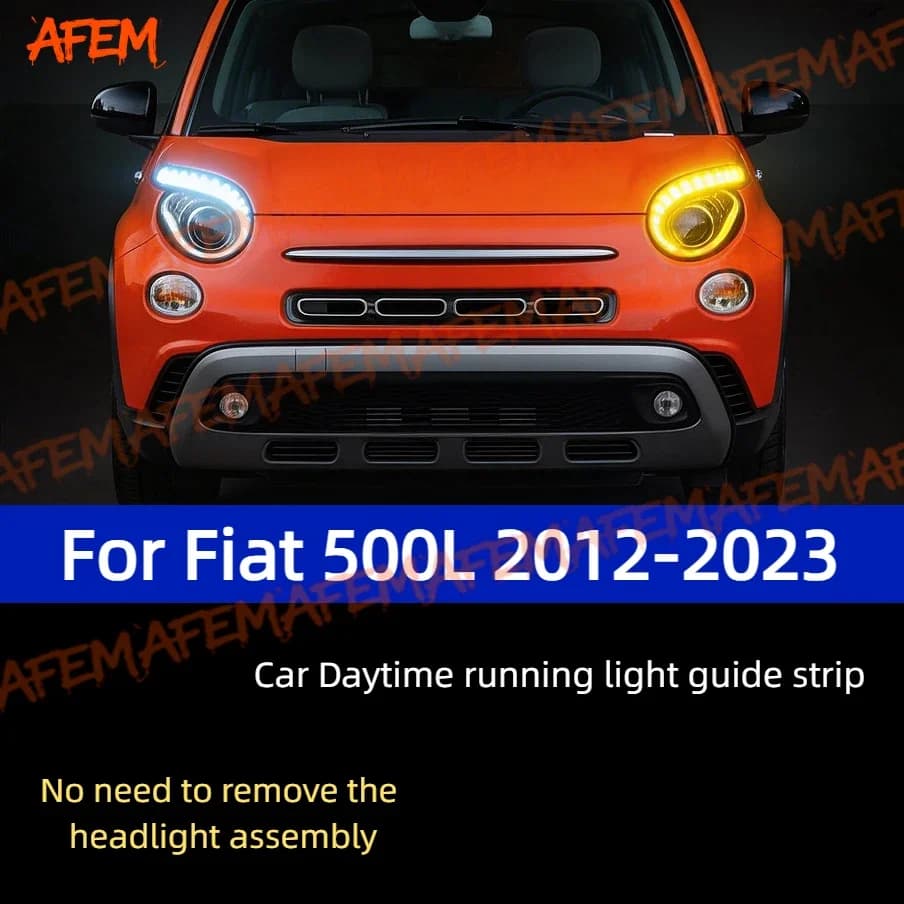 Daytime Running Light Guide Strip For Fiat 500L 2012-2023 Auto LED DRL Daytime Running light Flexible Decorative Ambient Lamp