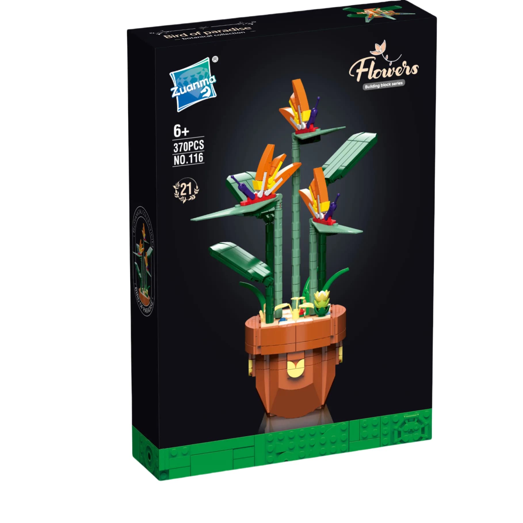 Compatibile con Lego Grande bouquet di fiori Uccello del paradiso Blocchi di costruzione Mattoni di plastica Arredamento della stanza Regalo di coppia premium per il compleanno