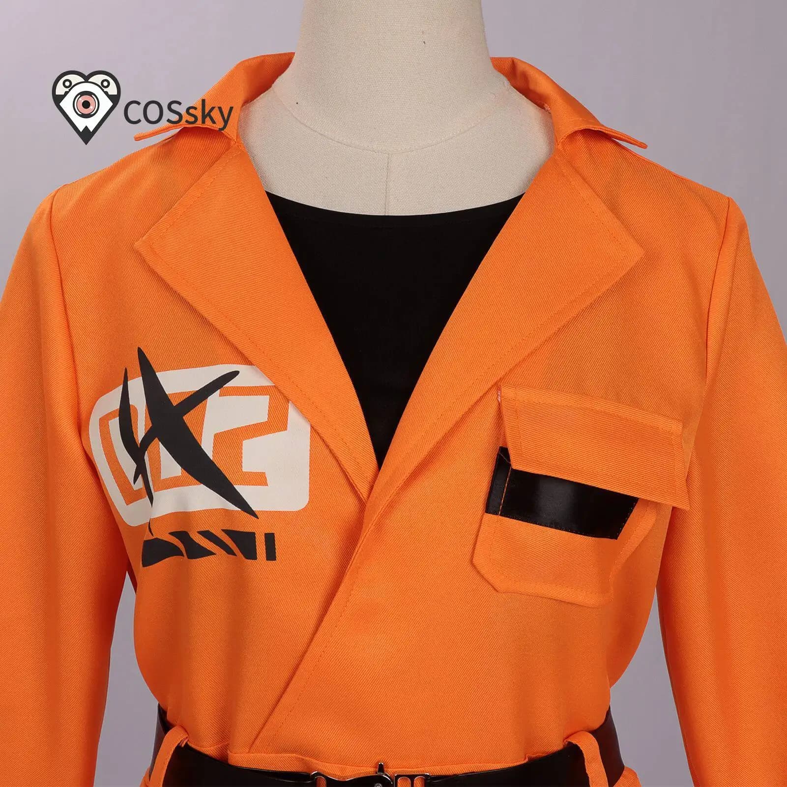 Costume Cosplay Zero Neverness To Everness, Tuta Arancione da Prigioniero per Uomo e Donna, con Gilet e Cintura, per Halloween e Carnevale