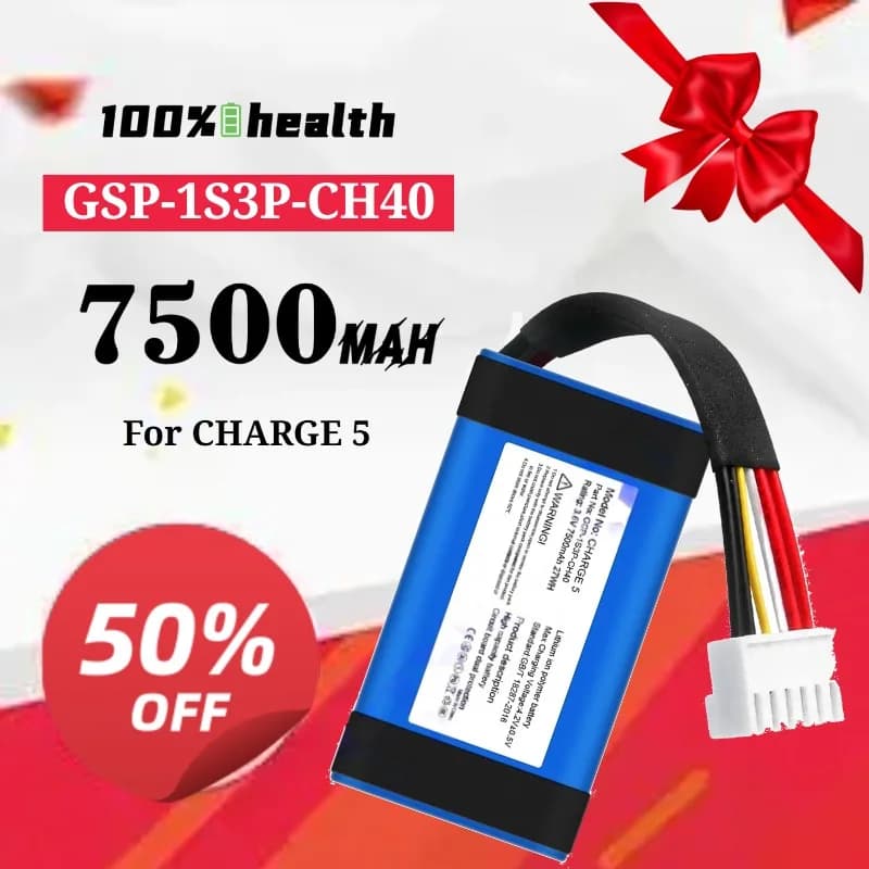 Batteria per Altoparlante Bluetooth GSP-1S3P-CH40 7500mAh per JBL Charge 5, Batteria al Litio Ricaricabile