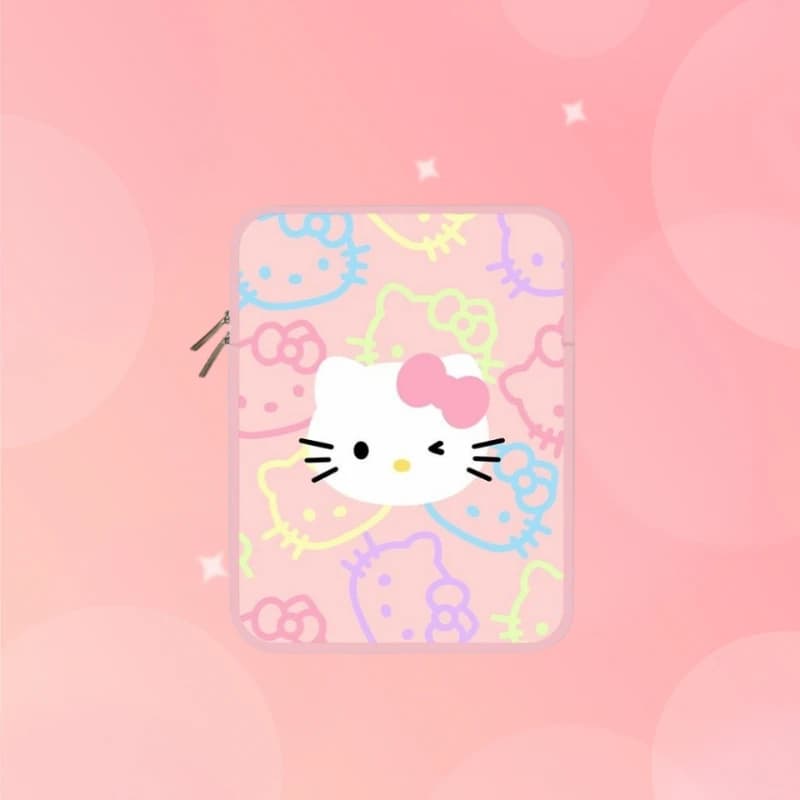 Borsa per Laptop Cartoon HelloKitty Kuromi 10 12 11 13 14 15 Pollici, Custodia Interna in PU per Tablet, Cover Protettiva per Macbook, Regalo per le Feste
