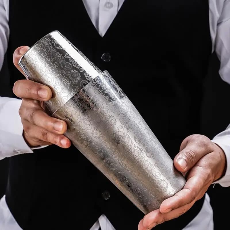 652F Shaker per baristi in acciaio inossidabile 304 Impugnatura ergonomica Mixer per cocktail Set barattoli per barattoli per