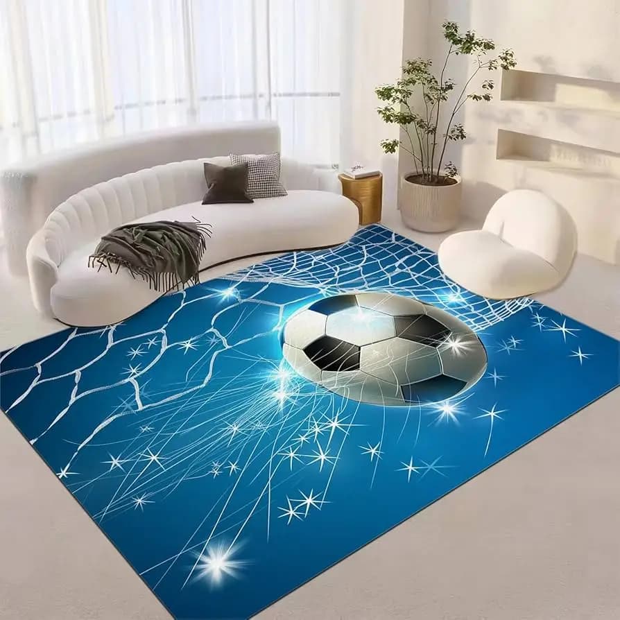 Soccer Rug Football Field Carpet for Home Living Room Bedroom Playroom Sofa Doormat Decor Kid Game Area Rugs Non-slip Floor Mat
