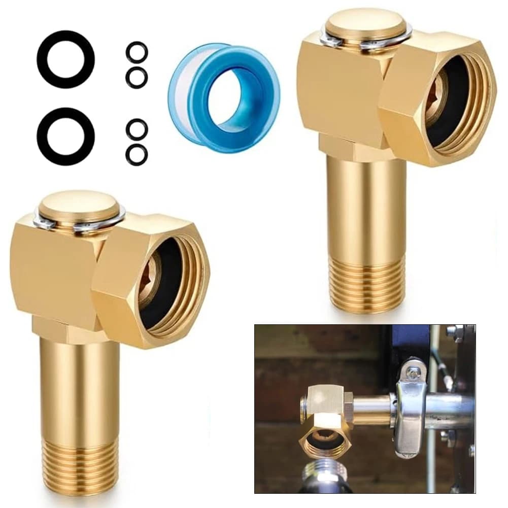Swivel elbow adapter with 3/4 inch GHT Garden Winding Connector 1/2 inch NPT male with additional washers and sealing tape