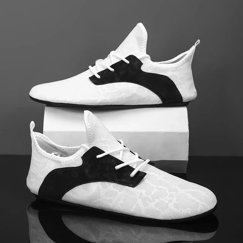 YRZL Mocassini da uomo Scarpe basse casual Leggere e confortevoli Fondo sottile Stringate Scarpe da guida da passeggio Calzature da uomo alla moda