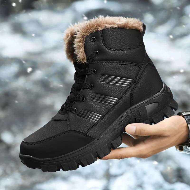 Stivali invernali da uomo 2025 Scarpe da ginnastica in peluche antiscivolo impermeabili calde Scarpe da uomo invernali da tennis Comode slip-on foderate in peluche
