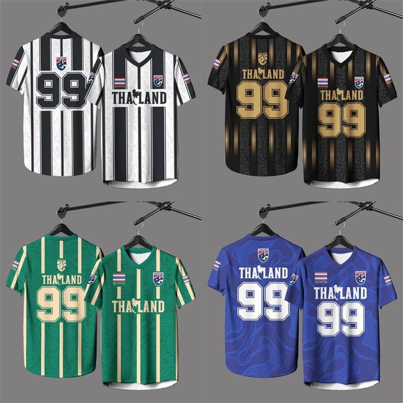Maglietta Estiva Unisex 2025 Thailandia, Maglia Sportiva da Calcio, T-shirt Casual con Collo Tondo, Abbigliamento per Bambini ad Asciugatura Rapida