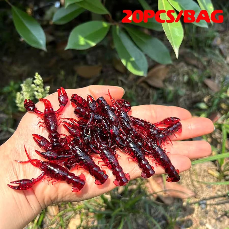 20 pcs Gamberi Artificial Esca Aragosta Shrimp Catch for Spigola Trota Luccio Salmone Soft PVC Fishing bait Swimbait 5.5 cm/2.3g