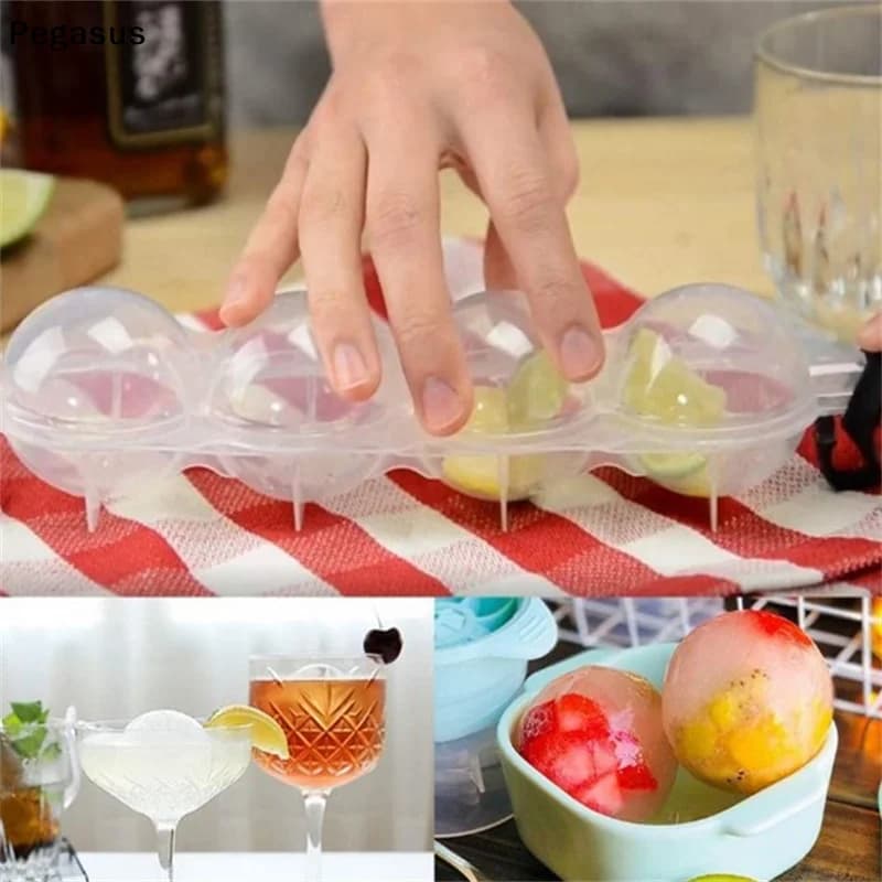 [S]4 Cavity Bar Sphere Ice Cube Mould Mold Ball Freezer Maker Tray DIY
