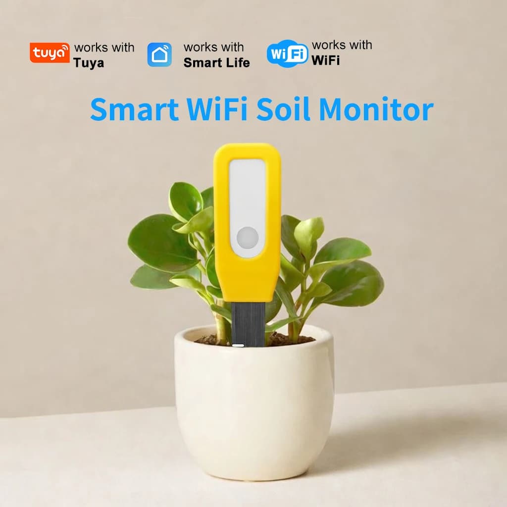 Sensore WiFi per Monitoraggio del Suolo Tuya Smart, Sensore di Temperatura e Umidità, Monitoraggio in Tempo Reale, Automazione del Giardino, Allarme Batteria Scarica