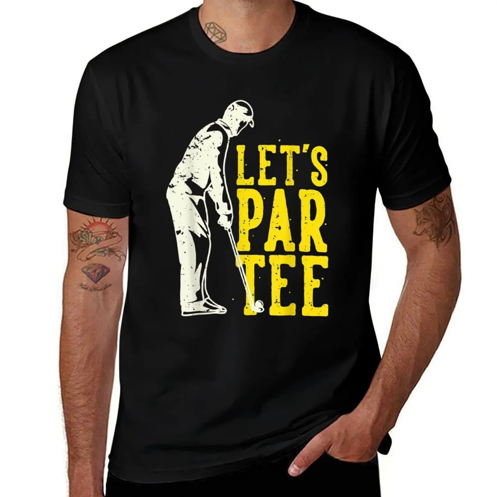 T-shirt da golf Let's Par Tee T-shirt casual basic a maniche corte