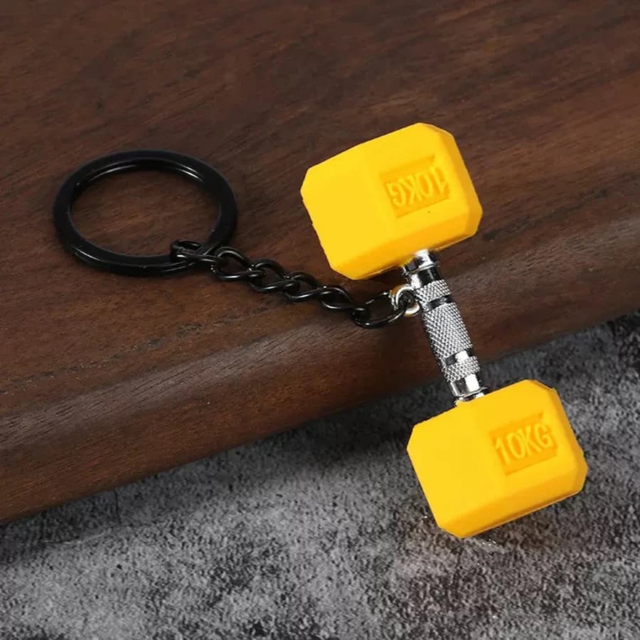 Portachiavi Unico a Forma di Mini Manubrio, Unisex, in Gomma, Ciondolo per Zaino, Accessorio Portatile, Regalo per Coppie, Portachiavi da Palestra, Gadget