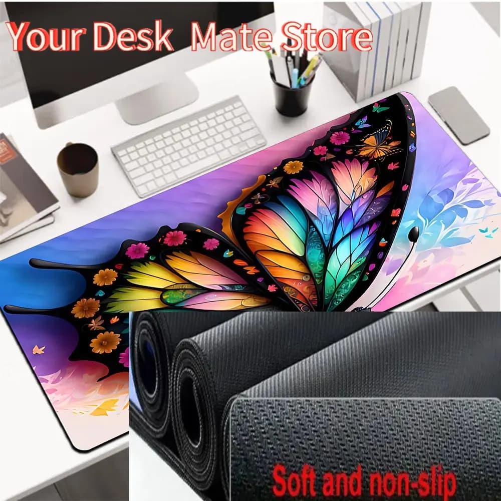 1pc Dreamy Butterfly Tappetino per mouse grande Tappetino per computer Tappetino per scrivania Tappetino per tastiera Tappetino per tavolo da gioco per ufficio