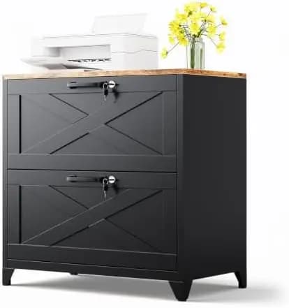 2 Drawer Lateral File Cabinet with Lock,Metal Filing Storage Cabinets for Home Office,Files Folders Letter/Legal/A4 Size