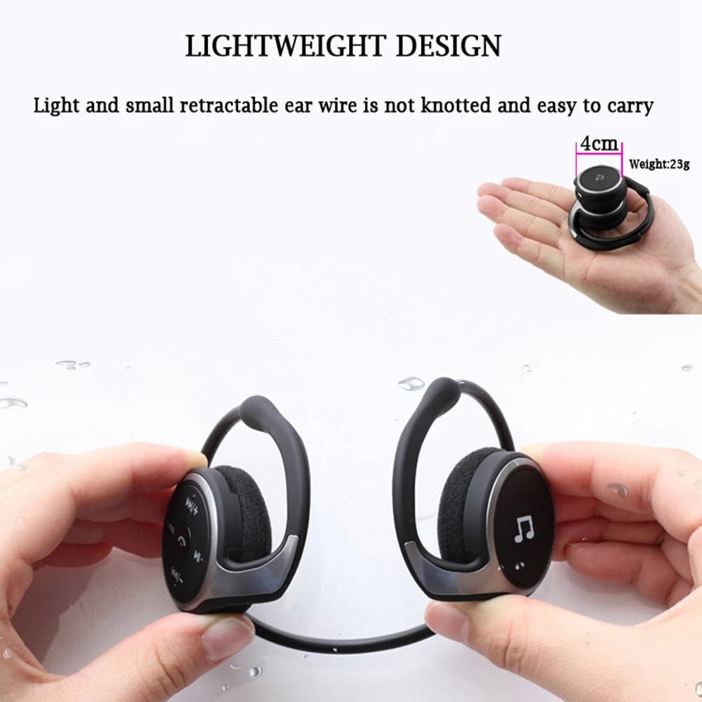 Suicen AX-698 Sports Headphones Bluetooth Support 32G TF Card FM Radio Portable Wireless Headphones Black KXH