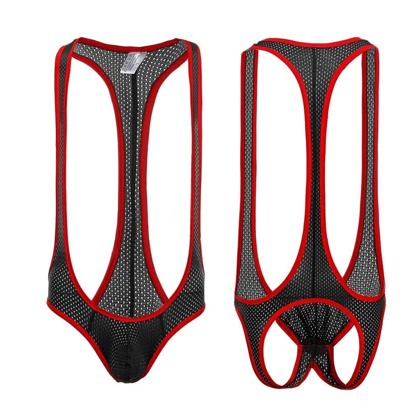 Sexy Jockstrap Bodywear Underwear Erotic Teddy Wrestling Ribbon Bodysuits for Men/Gay