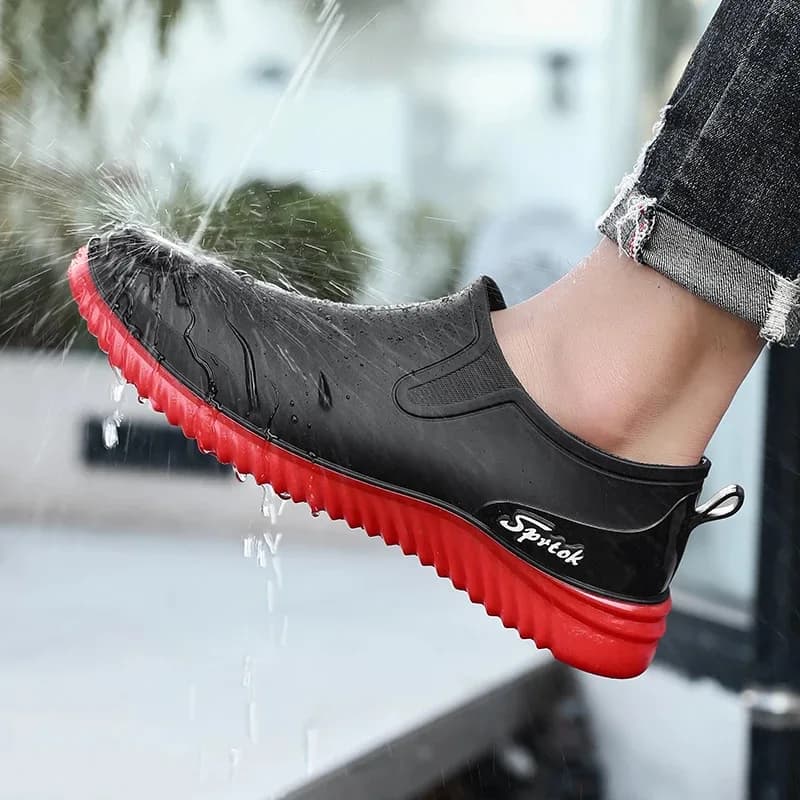 Sneakers casual da uomo, stivali antipioggia alla caviglia, scarpe da chef e da pesca per uomo, scarpe da trekking leggere, stivali antipioggia casual impermeabili