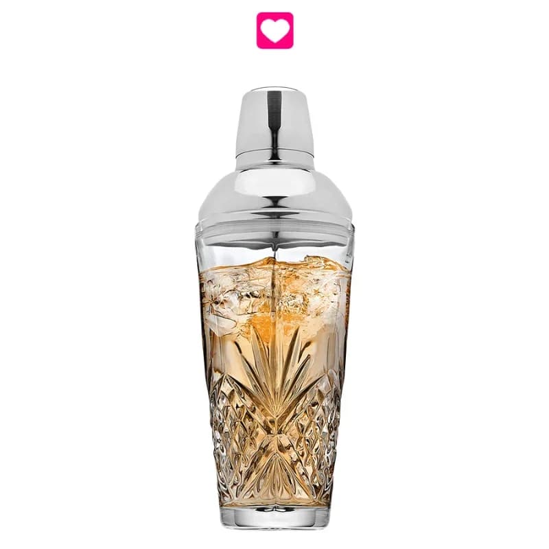 Crystal Glass Cocktail Shaker,Professional Margarita Mixer Drink Shaker,Mixing Shaker Bartending Glass for Cocktails