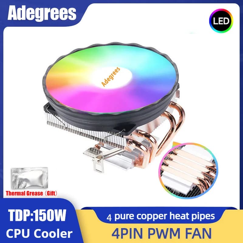 CPU Cooler 4 Tubi di Calore 3PIN/4PIN PWM 120MM Ventola CPU a basso profilo per Intel LGA 1366 1150 1151 1155 1700 2011 X79 X99 AMD AM3 AM4