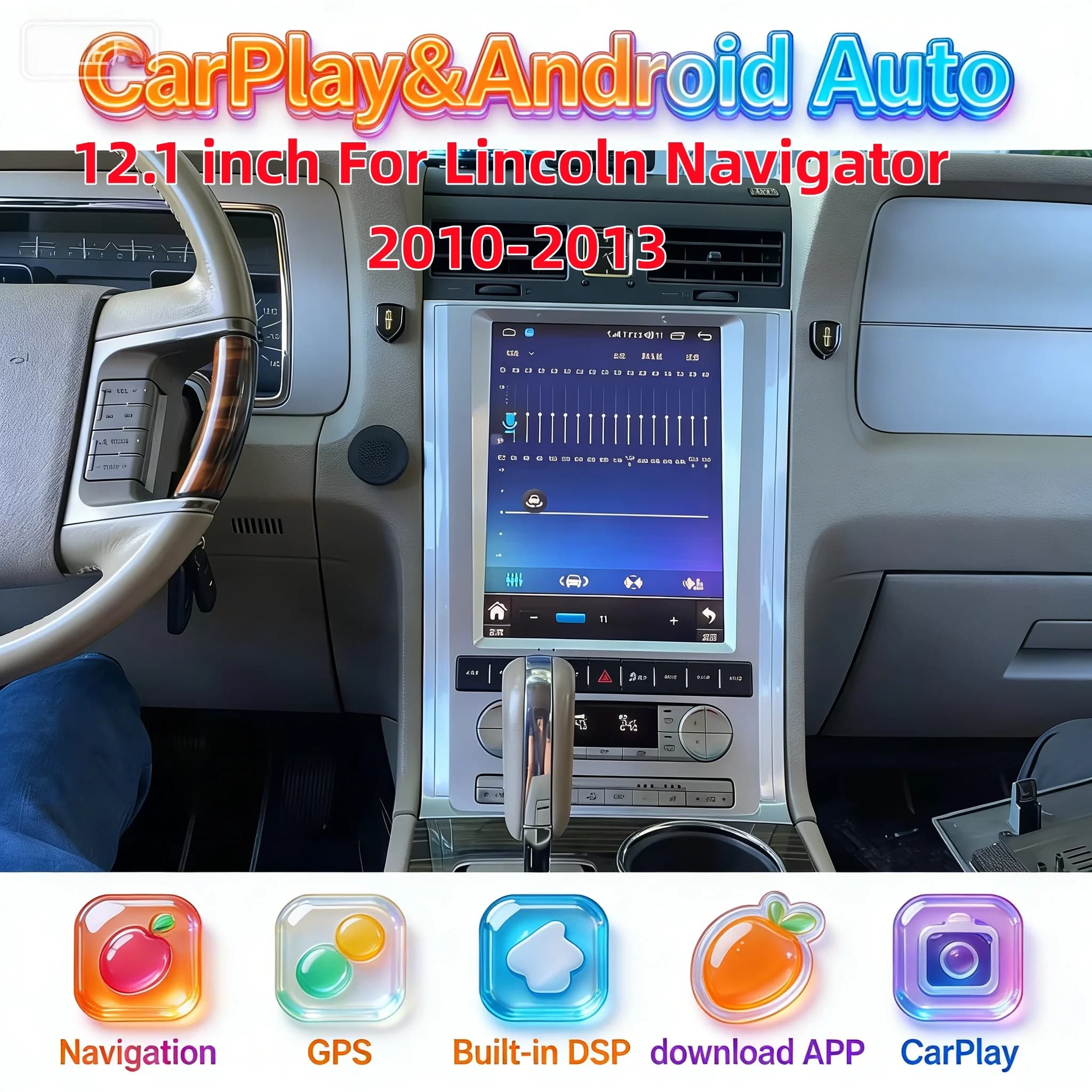 Multimedia Android Automotive 4G wifi Player For Lincoln Navigator 2010 2011 2012 2013 Radio CarPlay Navigation Head Unit