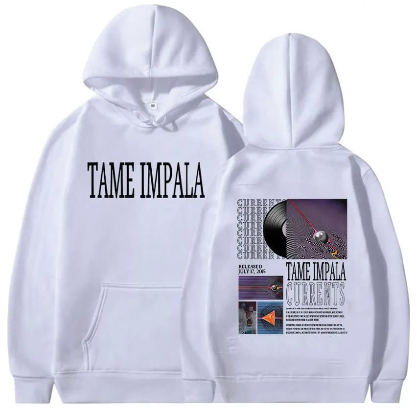 Felpa con Cappuccio Unisex Vintage Oversize a Maniche Lunghe della Rock Band Tame Impala Tour 2026, Stile Hip Hop e Pop Music