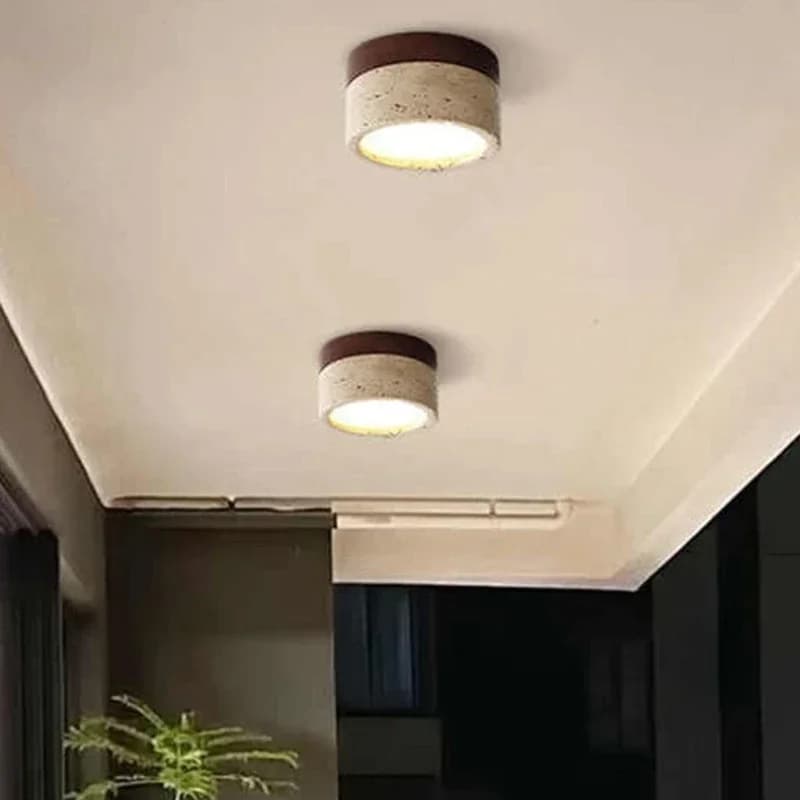 Plafoniera a LED in pietra giapponese Wabi Sabi Cream Wind Style Soggiorno Ristorante Corridoio Camera da letto Decorazione della stanza Downlight