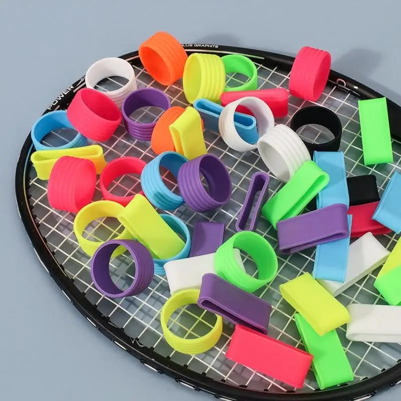 4Pc Silicone Elastico Racchetta Da Tennis Maniglia Anello Racchetta Da Tennis Overgrips Fascia Assorbente Il Sudore Estensibile Accessori Da Tennis