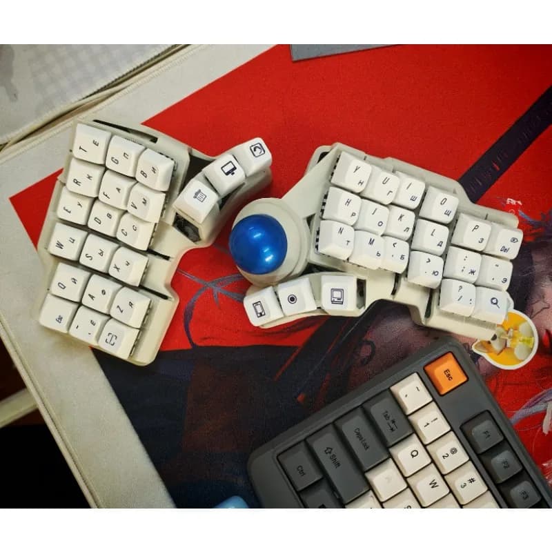 Tastiere ergonomiche divise Charybdis 3X6 con trackball integrato Tastiera meccanica wireless hot-swap personalizzata ZMK per giochi su PC